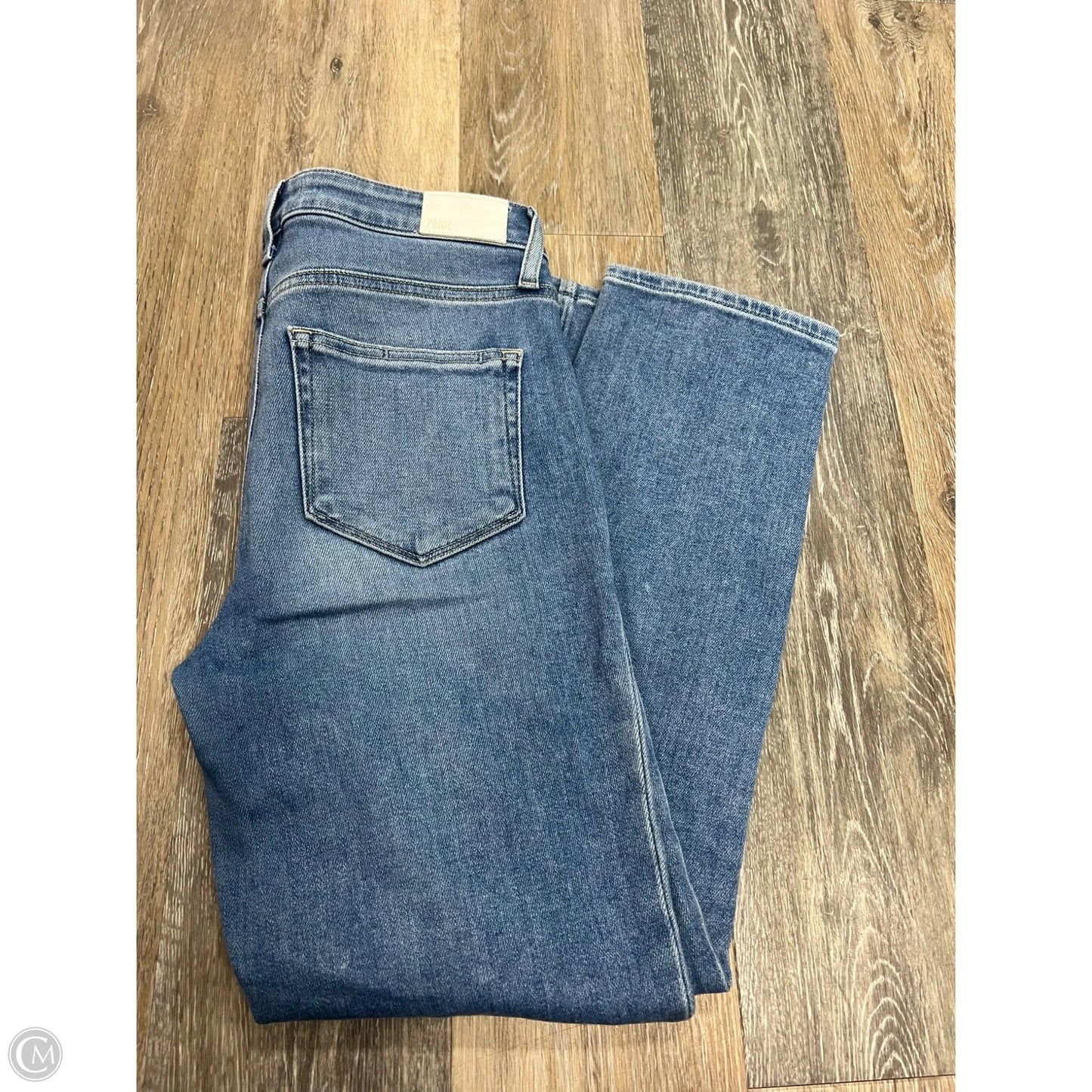 Jeans Straight By Paige In Blue Denim, Size: 4