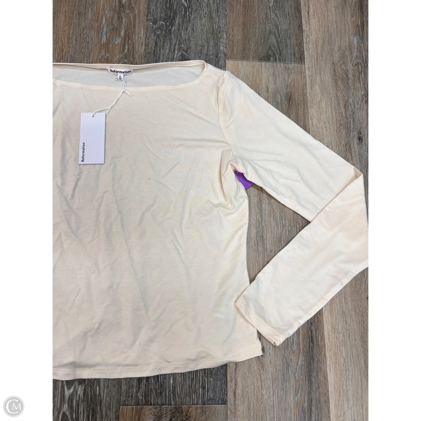 Top Long Sleeve By Reformation In Cream, Size: Xl