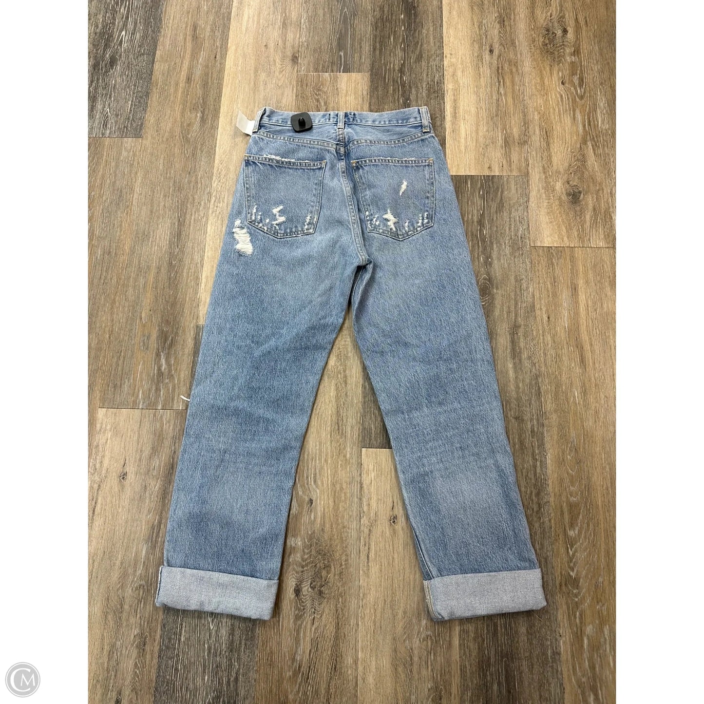 Jeans Straight By Agolde In Blue Denim, Size: 0