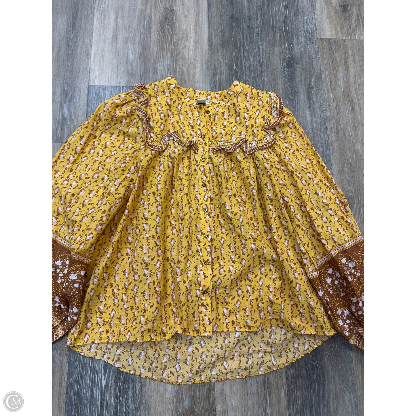 Blouse Long Sleeve By Joie In Yellow, Size: S