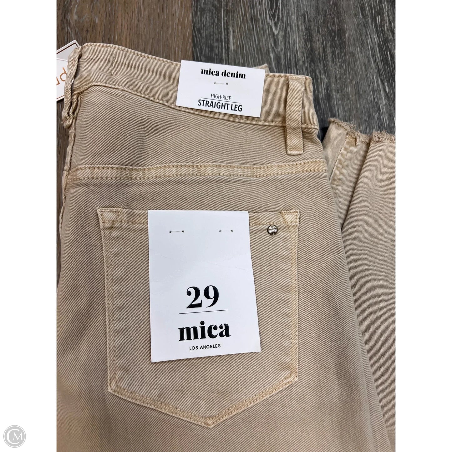 -Jeans Straight By Mica In Tan Denim, Size: 8