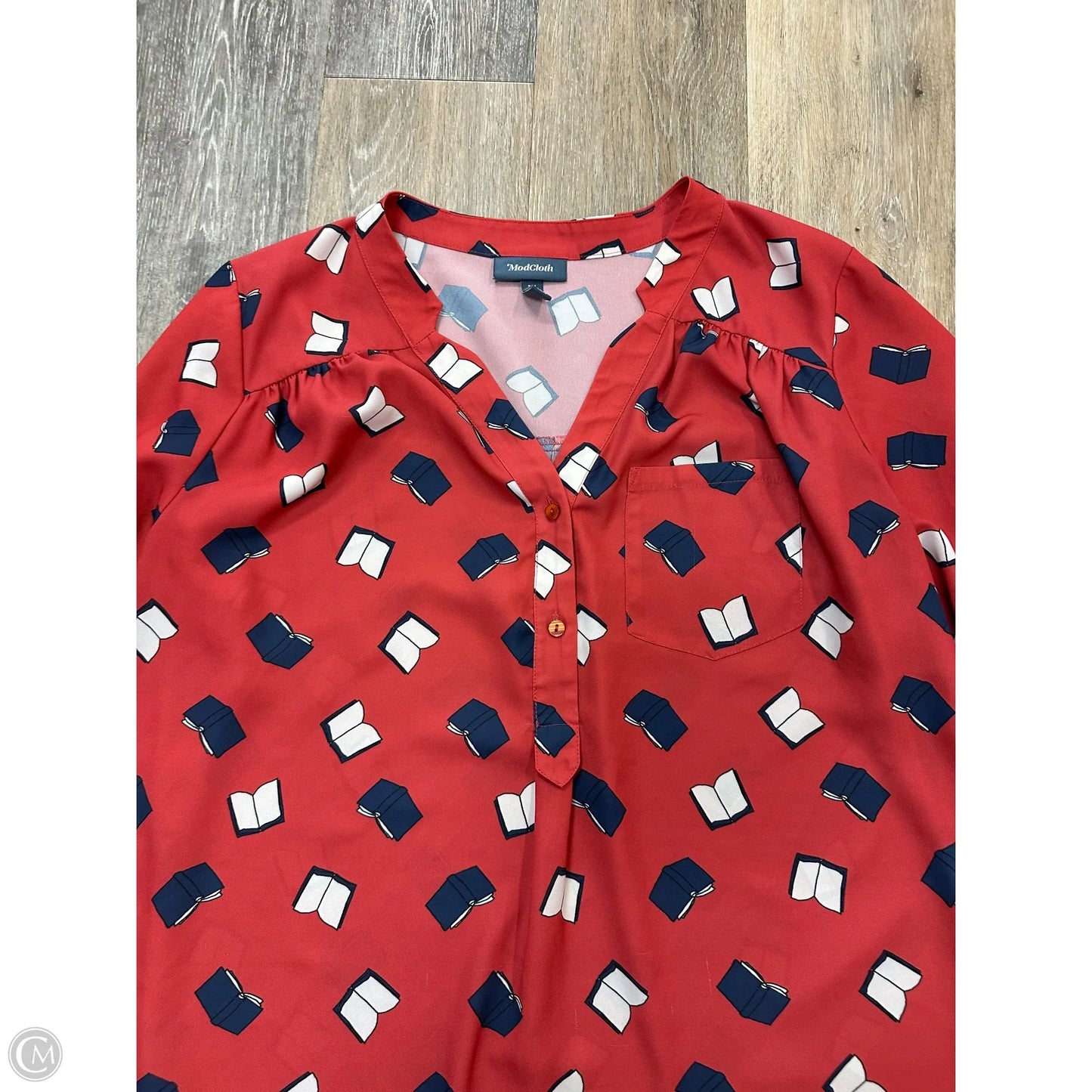 Blouse Long Sleeve By Modcloth In Red, Size: 1x