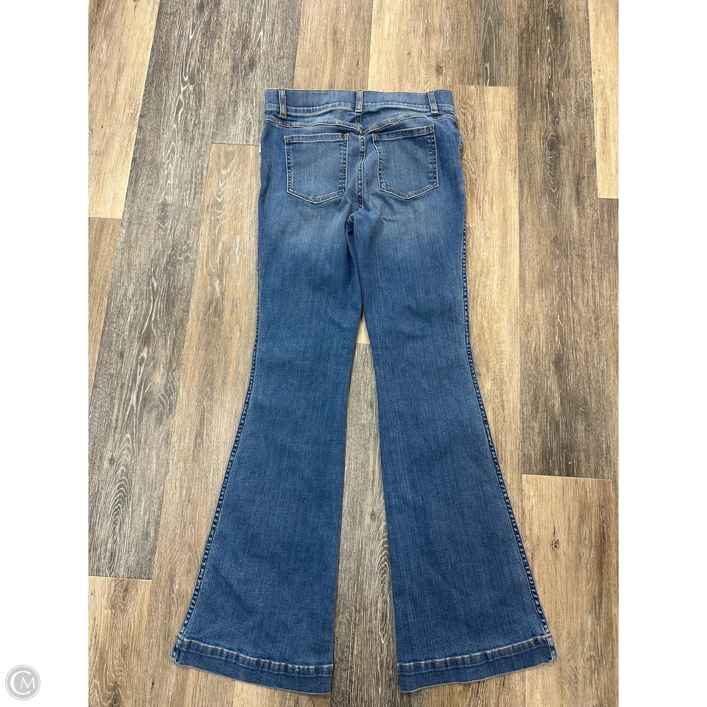 Jeans Flared By Spanx In Blue Denim, Size: M