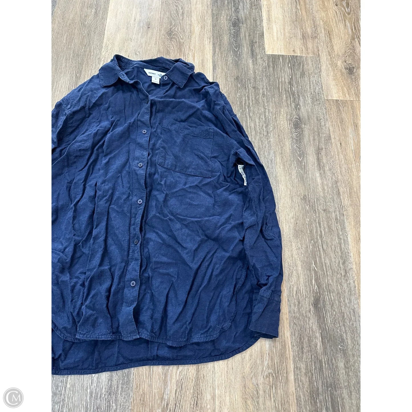 Blouse Long Sleeve By Old Navy In Navy, Size: M