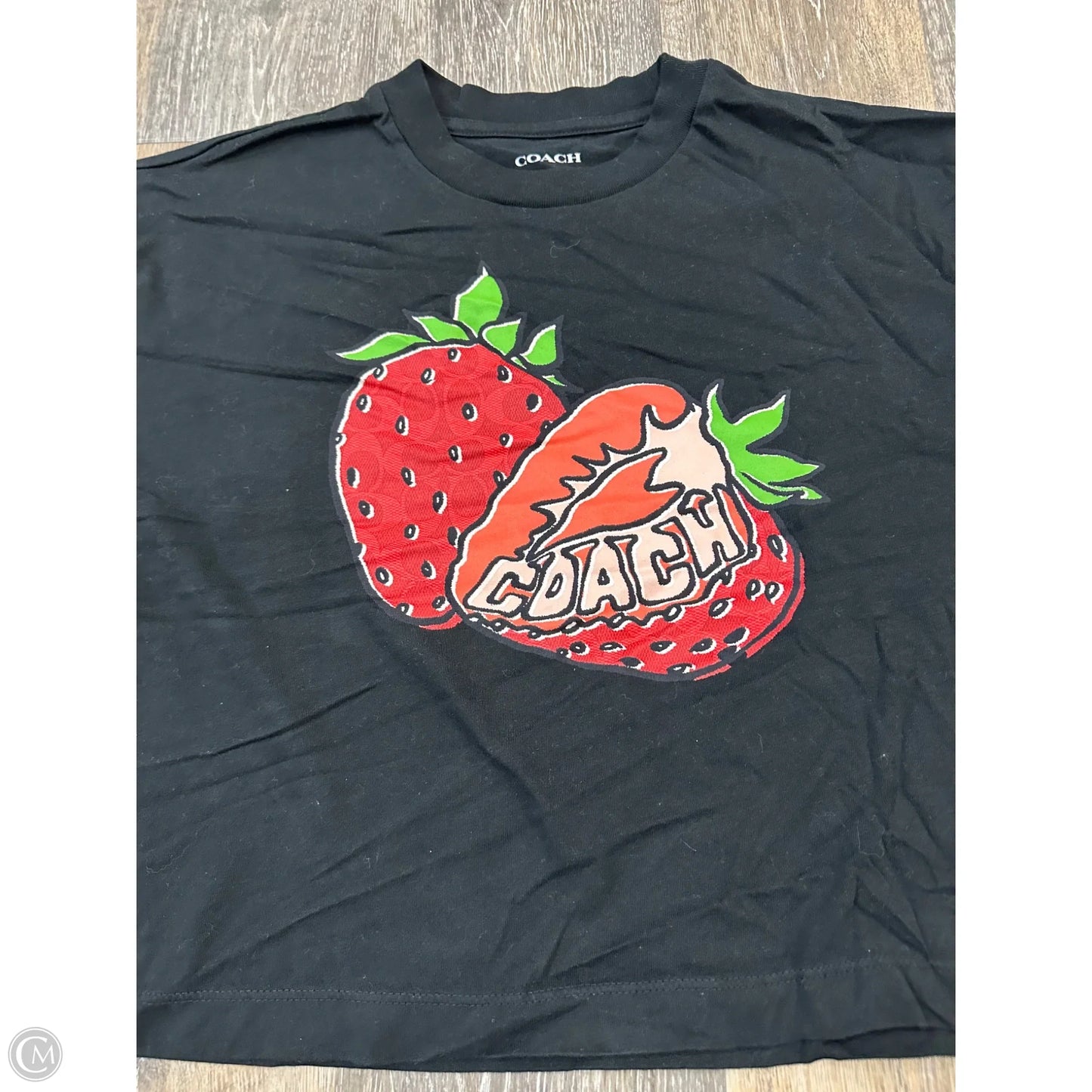 Top Short Sleeve Designer By Coach In Black, Size: S