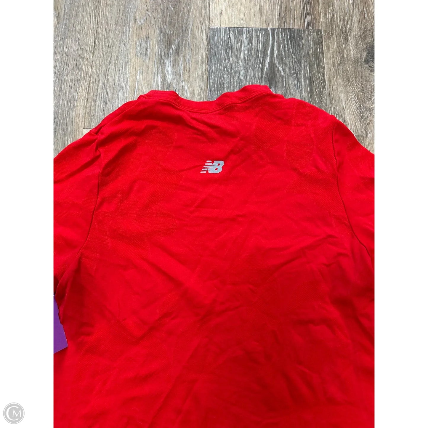 Athletic Top Short Sleeve By New Balance In Red, Size: S