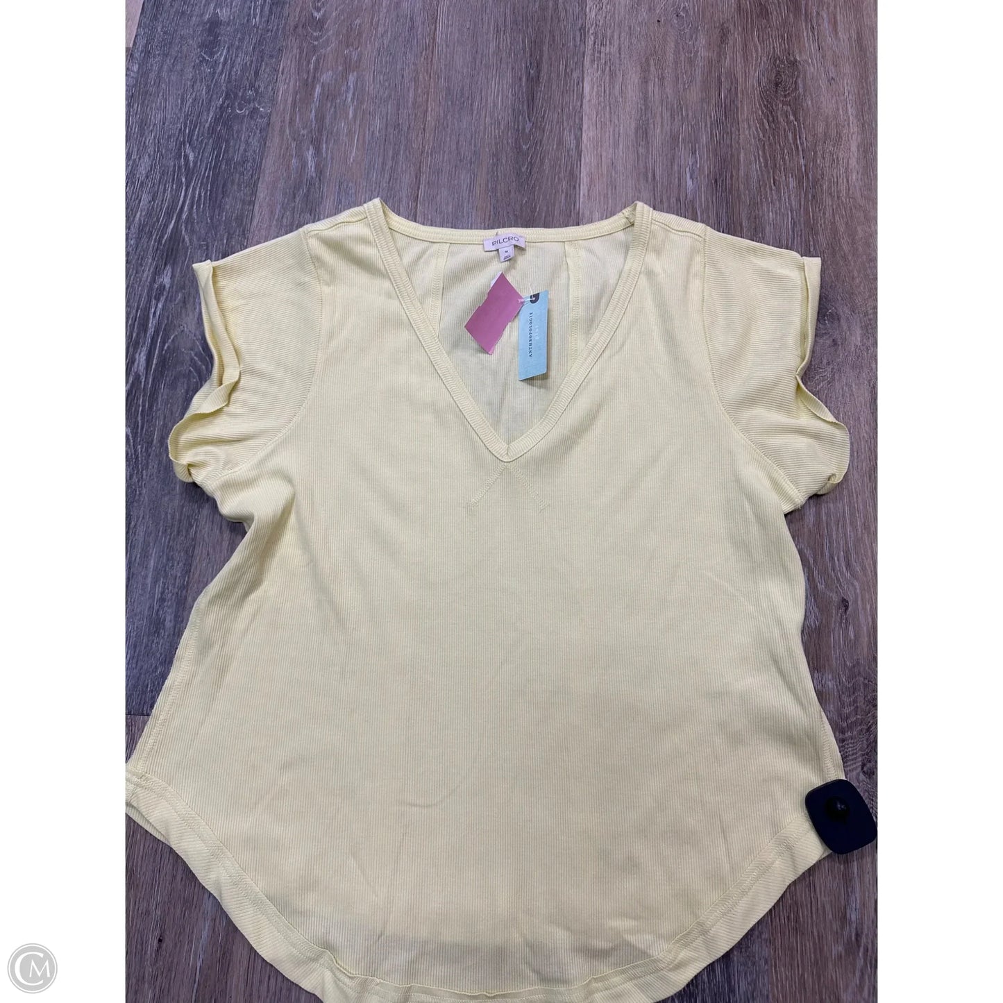 Top Short Sleeve By Pilcro In Yellow, Size: 1x