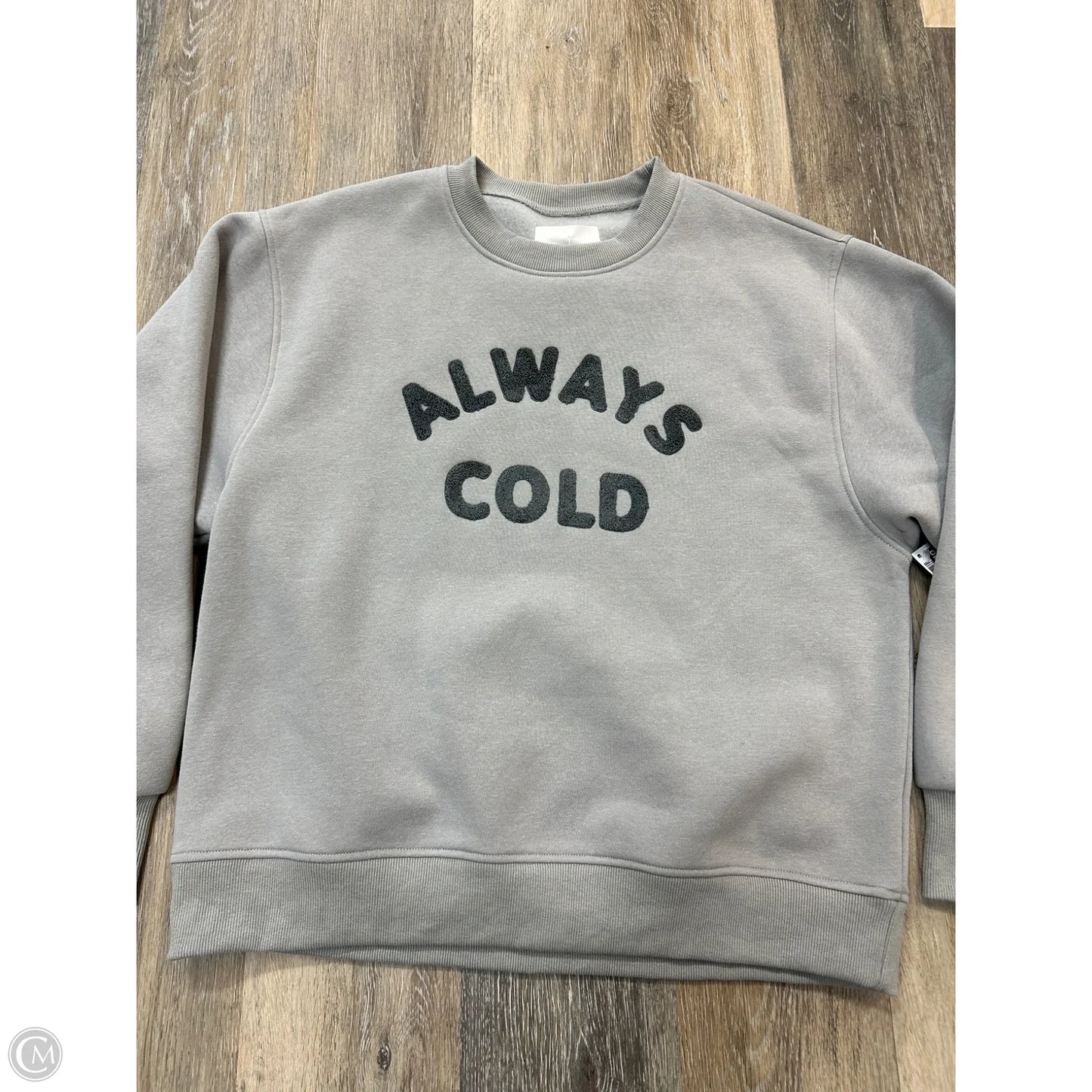 Sweatshirt Crewneck By Panache Apparel In Grey, Size: M