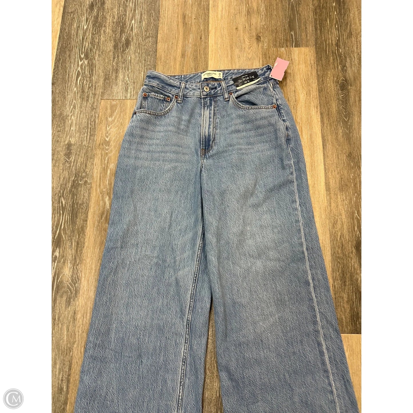 Jeans Wide Leg By Abercrombie And Fitch In Blue Denim, Size: 2l