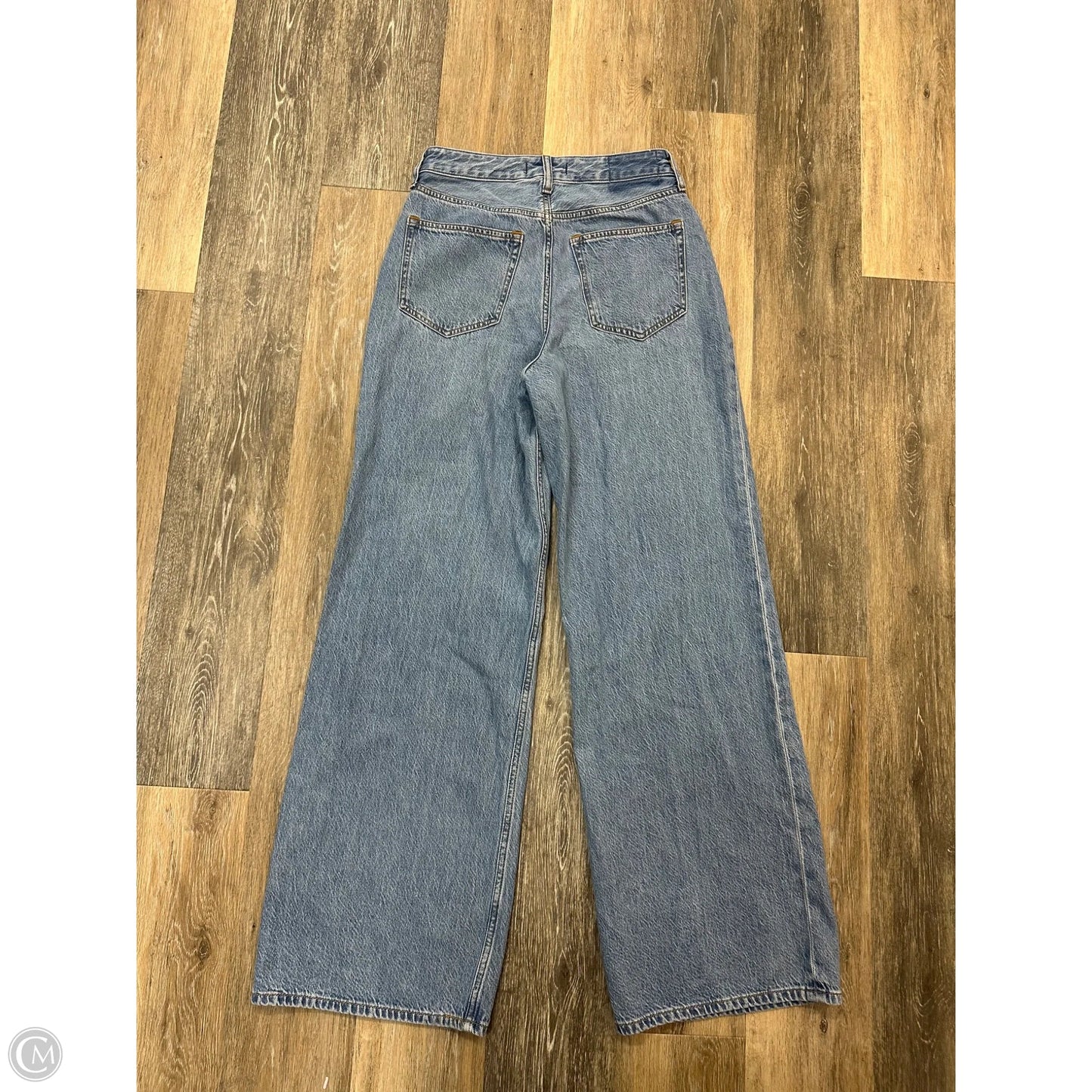 Jeans Wide Leg By Abercrombie And Fitch In Blue Denim, Size: 2l