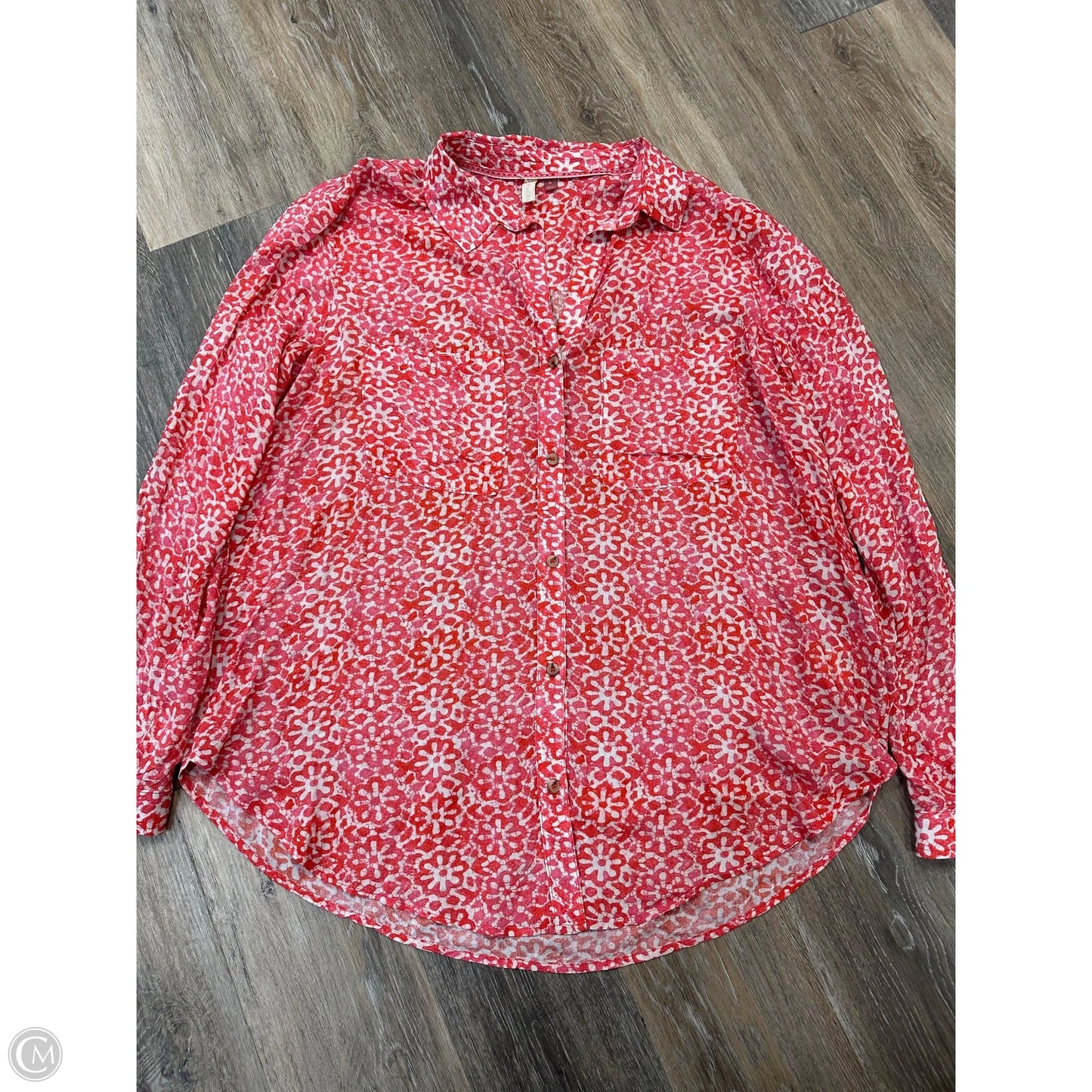 Blouse Long Sleeve By Pilcro In Floral Print, Size: Xl