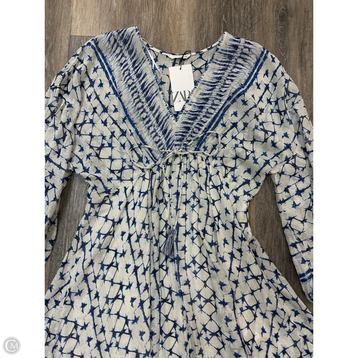 Dress Casual Midi By Zara In Blue, Size: M
