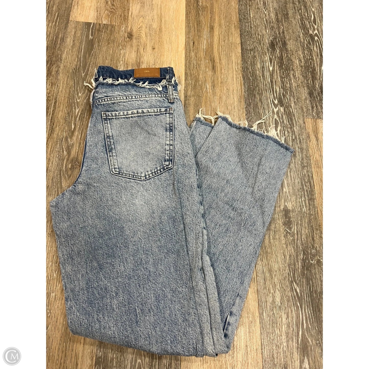 Jeans Straight By Zara In Blue Denim, Size: 6