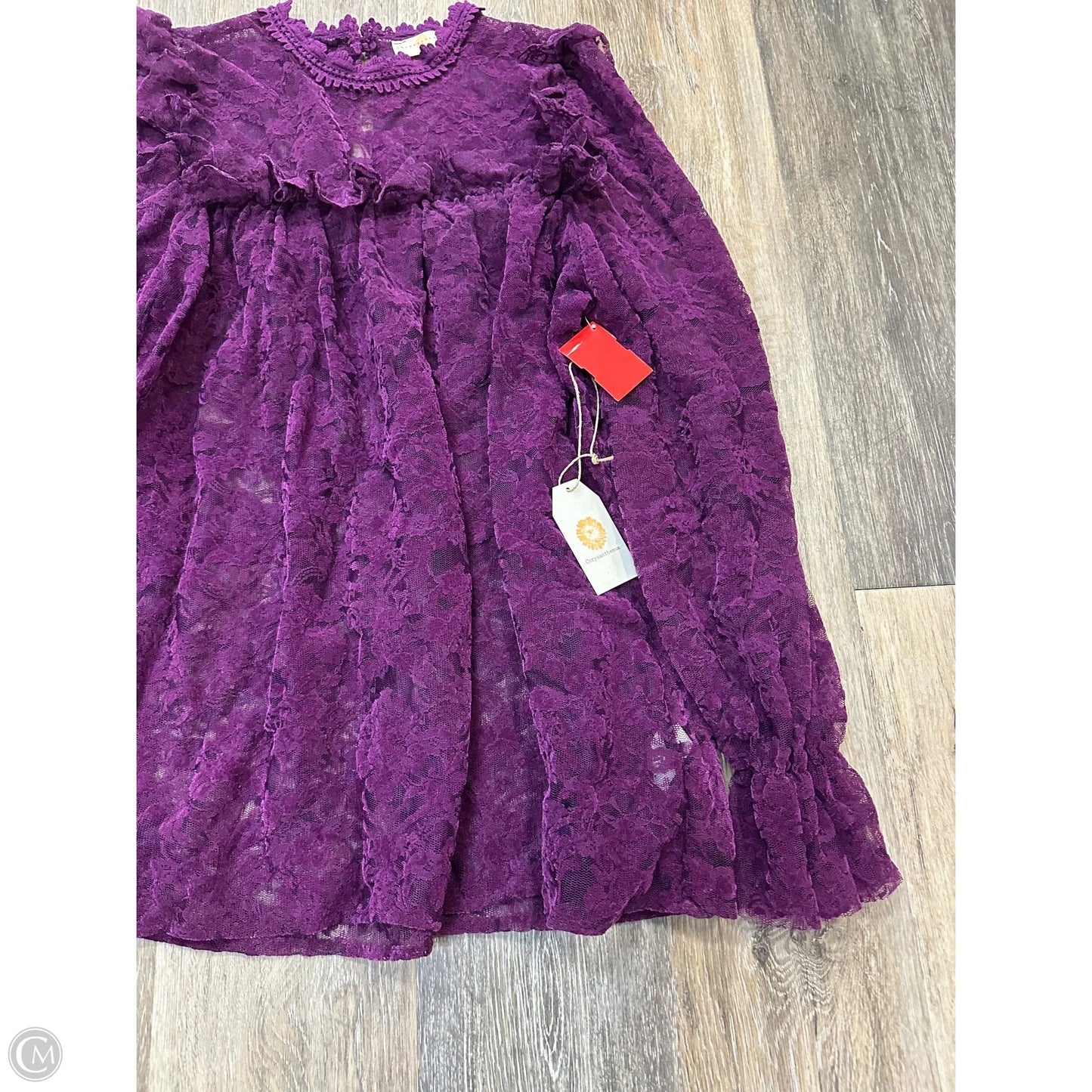 Blouse Long Sleeve By Chrysanthemum In Purple, Size: L