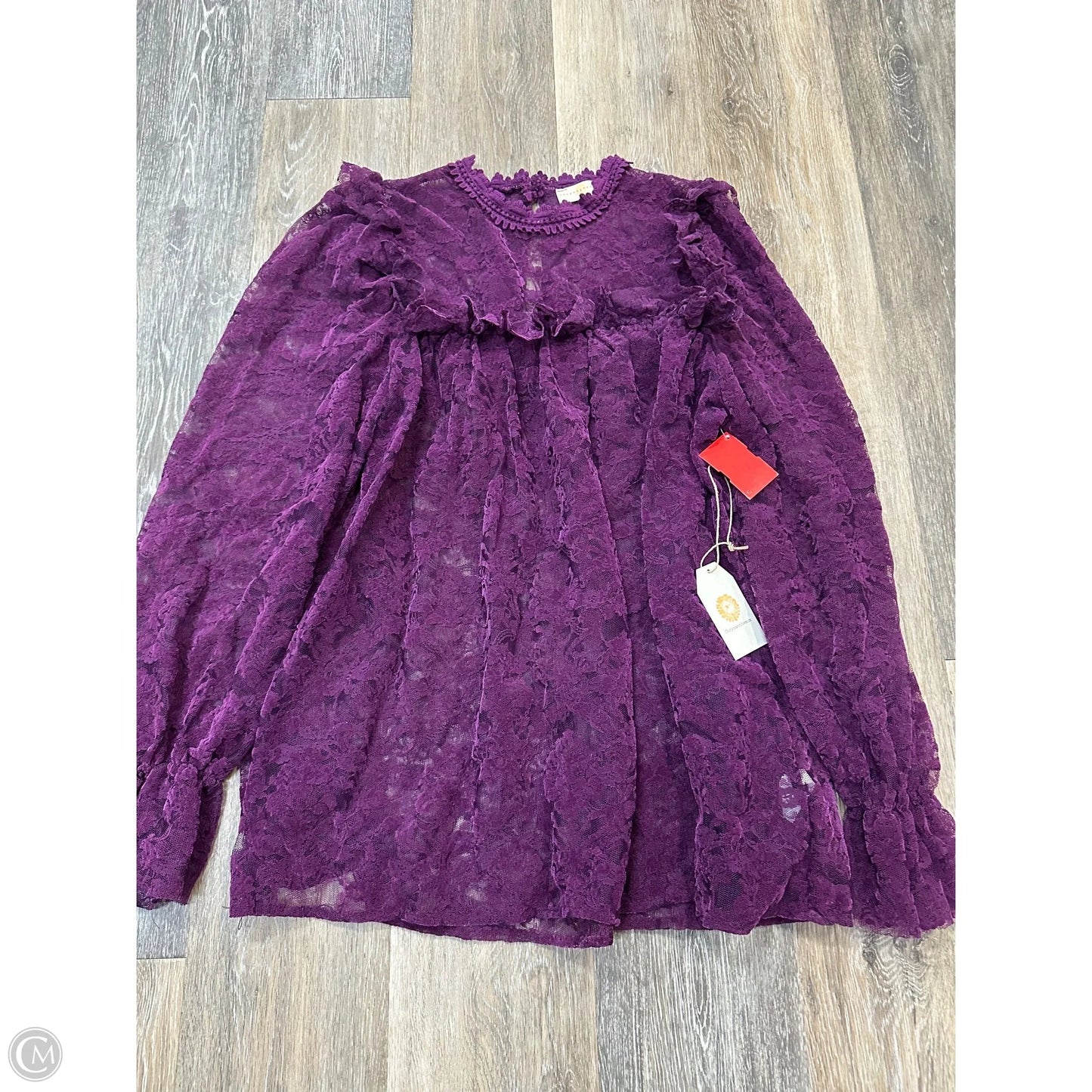 Blouse Long Sleeve By Chrysanthemum In Purple, Size: L