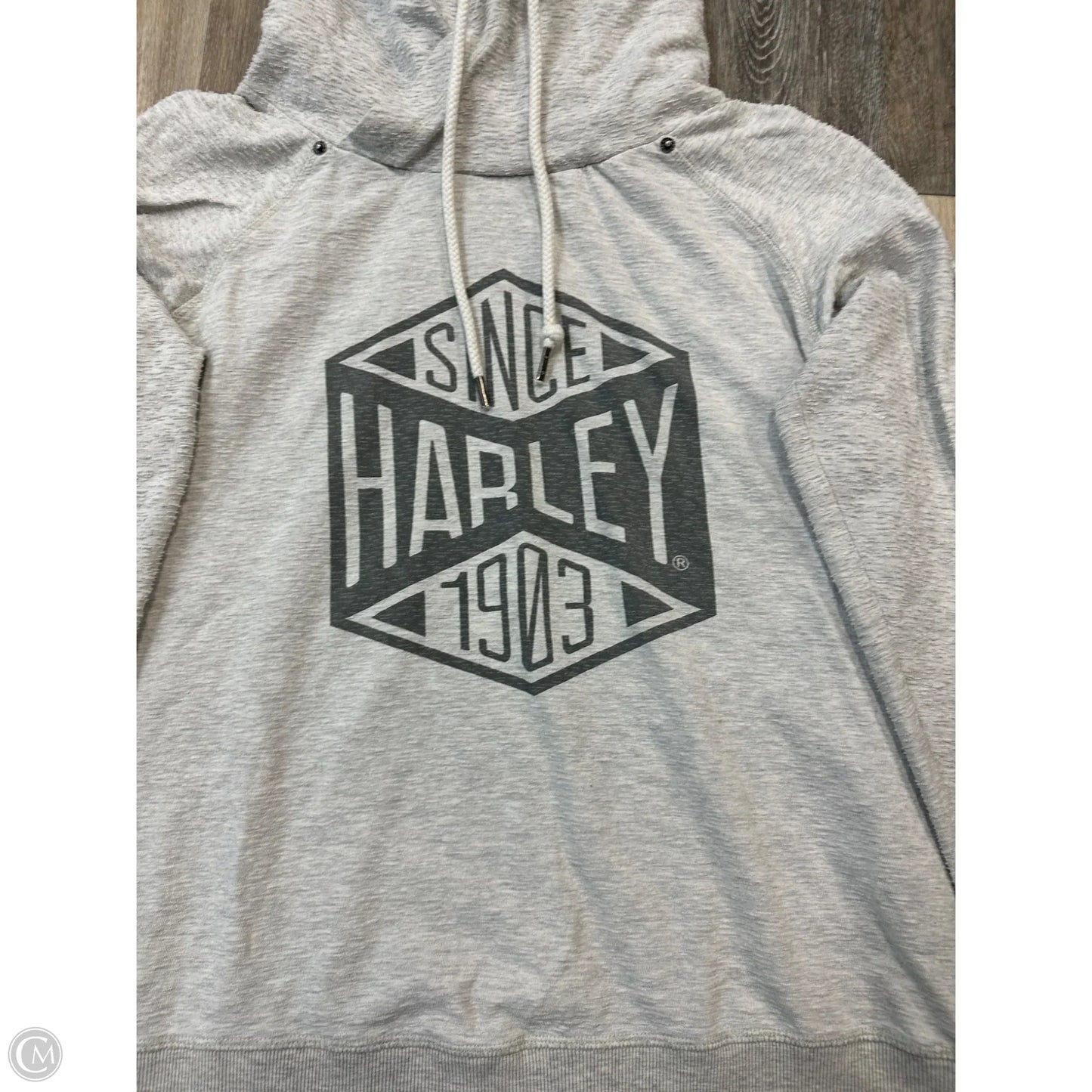 Sweatshirt Hoodie By Harley Davidson In Grey, Size: Xl