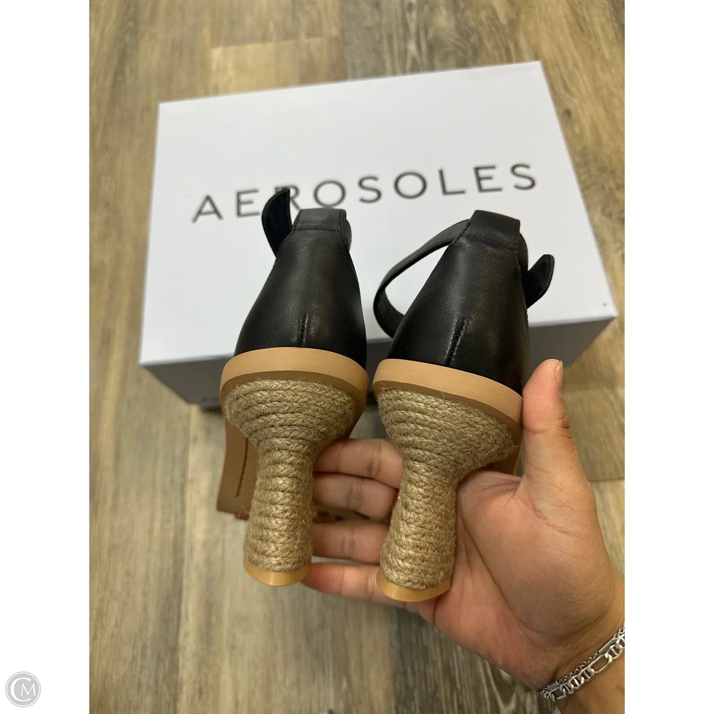 Sandals Heels Block By Aerosoles In Black, Size: 5