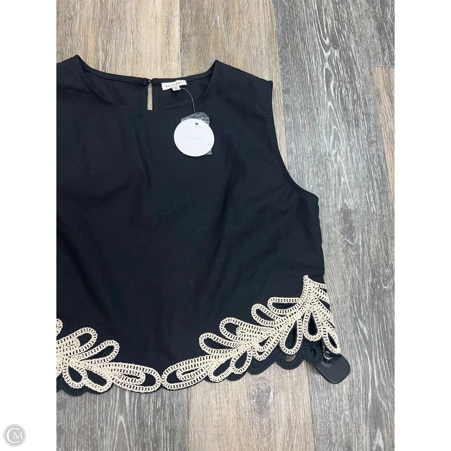 Top Sleeveless By En Creme In Black, Size: S