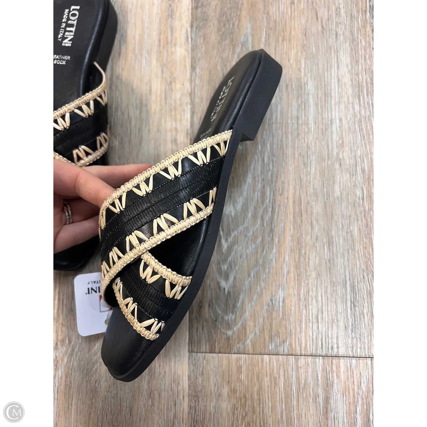 Sandals Flats By Lottini In Black, Size: 6.5