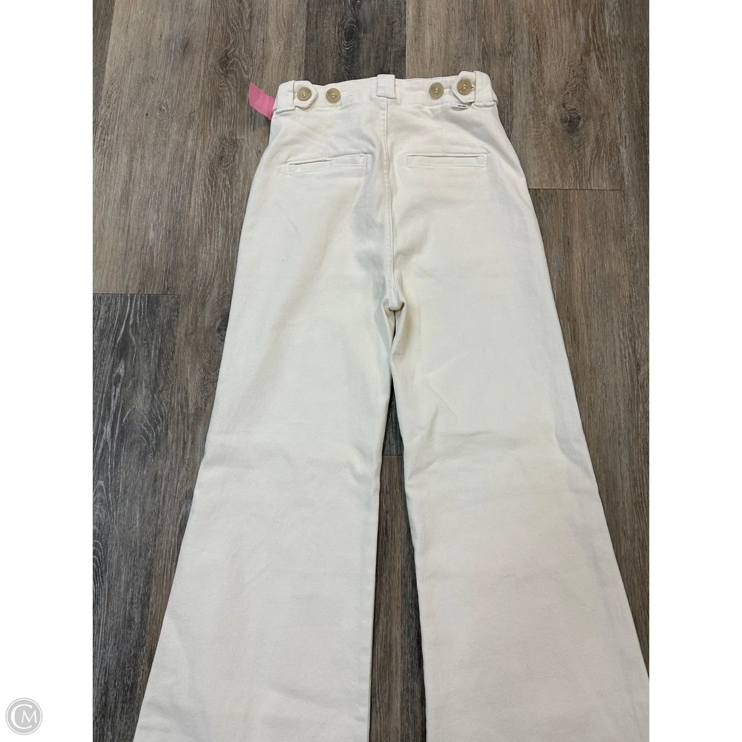 Jeans Designer By Mother Jeans In White Denim, Size: 0/24