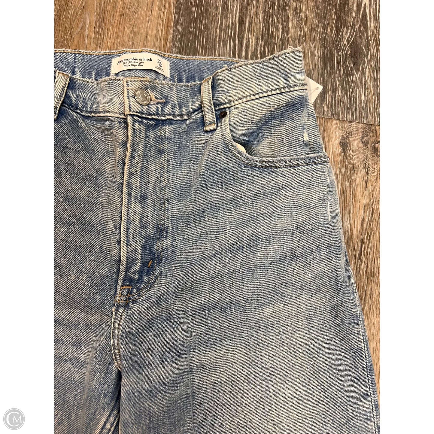 Jeans Straight By Abercrombie And Fitch In Blue Denim, Size: 4