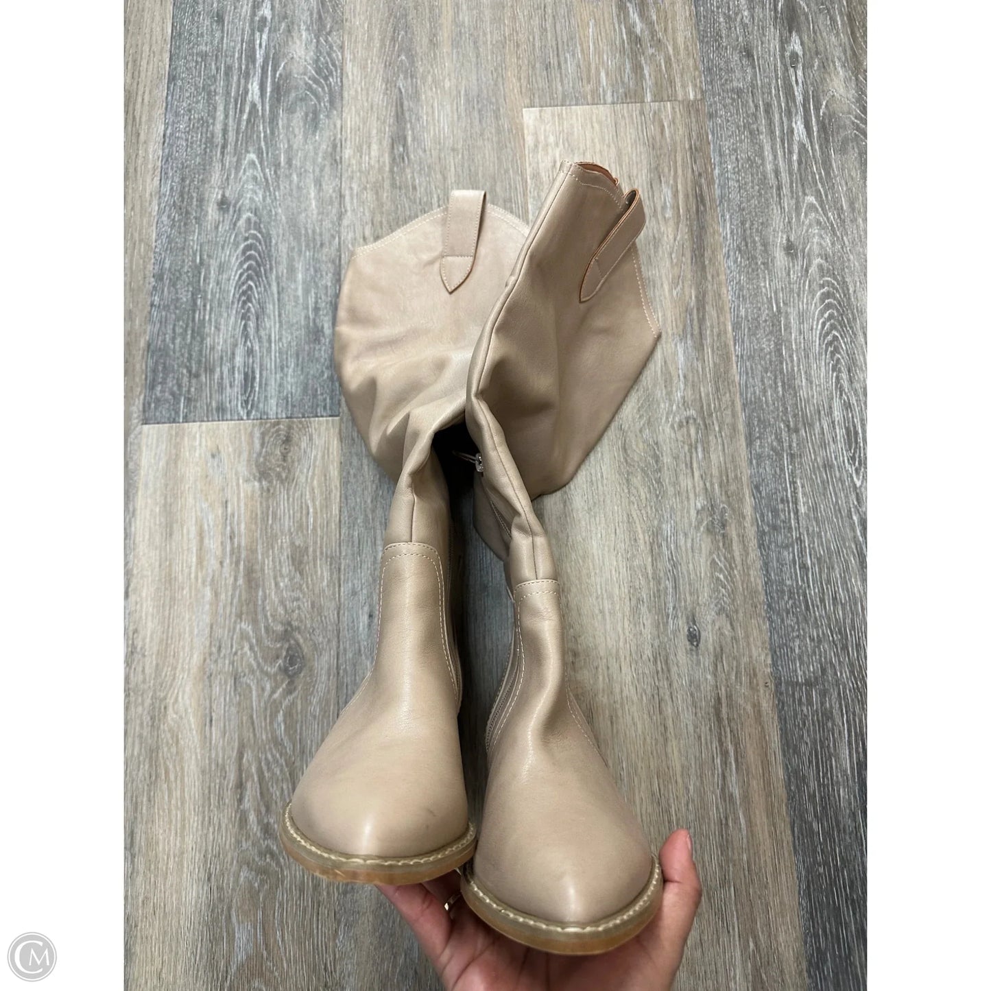 Boots Knee Flats By Oasis Society In Beige, Size: 6