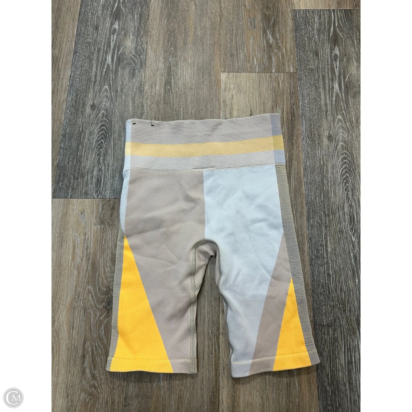 Athletic Shorts By Nike Apparel In Grey & Yellow, Size: S