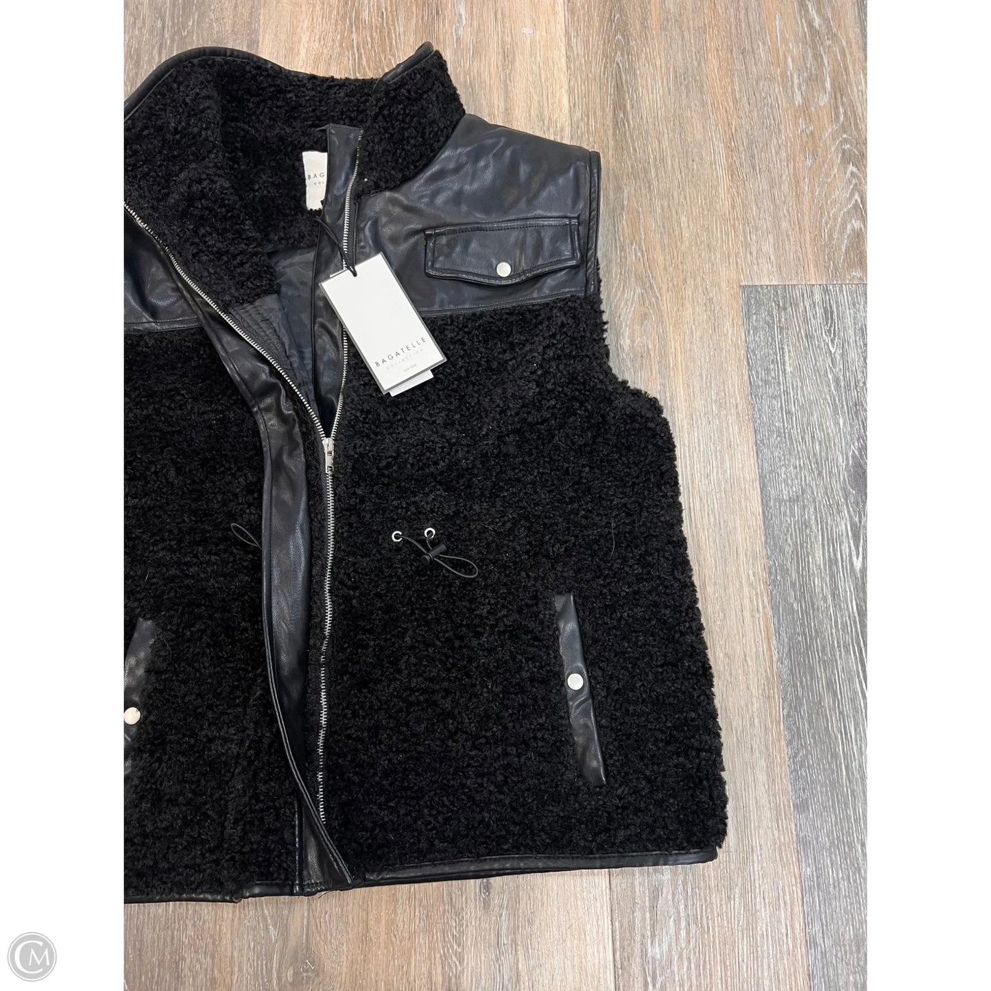 Vest Faux Fur & Sherpa By Bagatelle In Black, Size: L