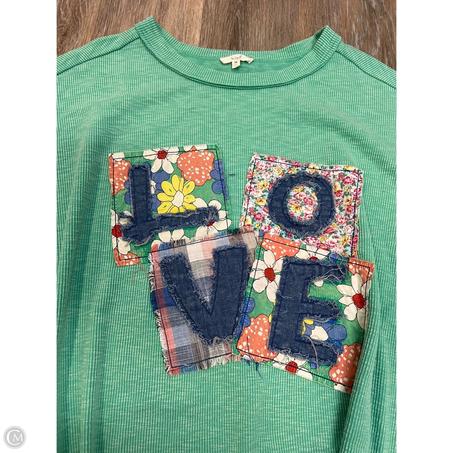 Top Long Sleeve By Easel In Green, Size: M