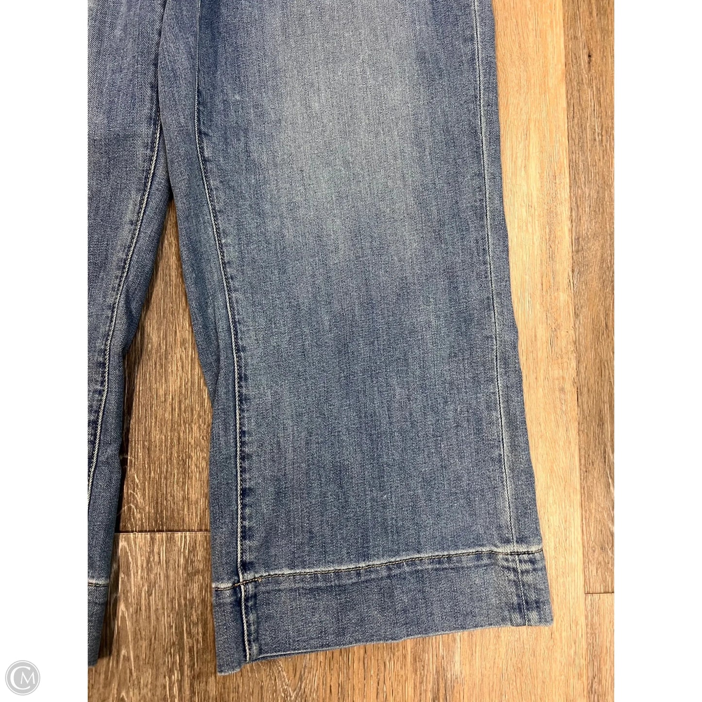 Jeans Trouser Crop By Chicos In Blue Denim, Size: 14