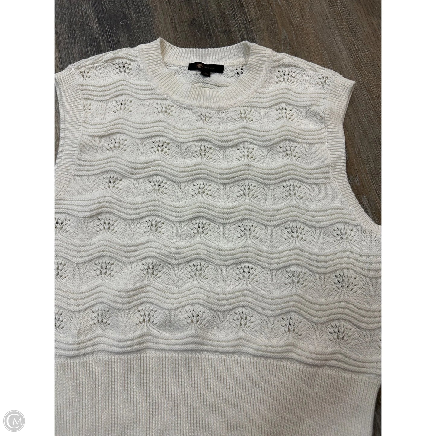 Sweater Short Sleeve By Frye And Co In White, Size: L