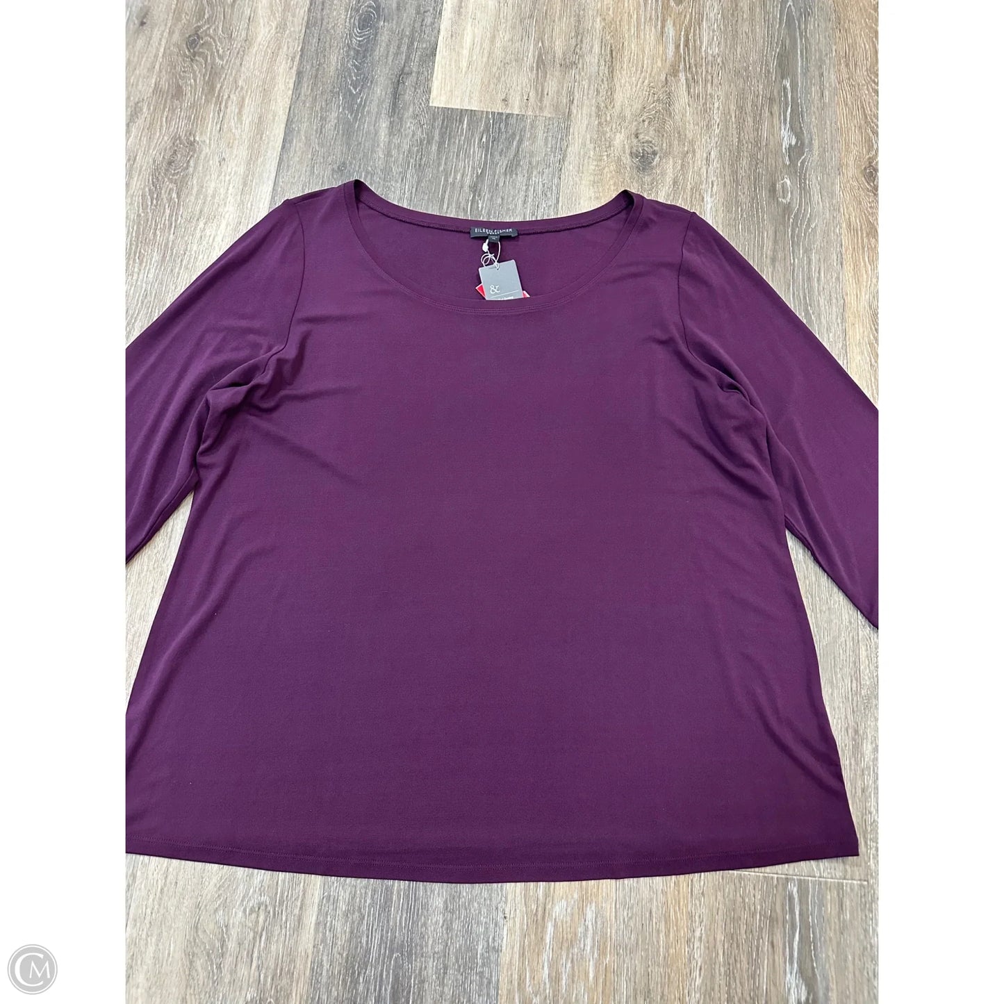 Top Long Sleeve By Eileen Fisher In Purple, Size: 1x