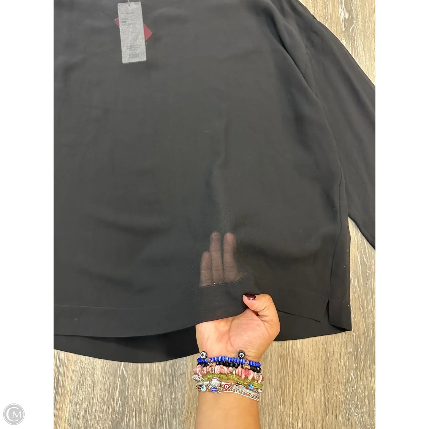 Blouse Long Sleeve By Eileen Fisher In Black, Size: Xl