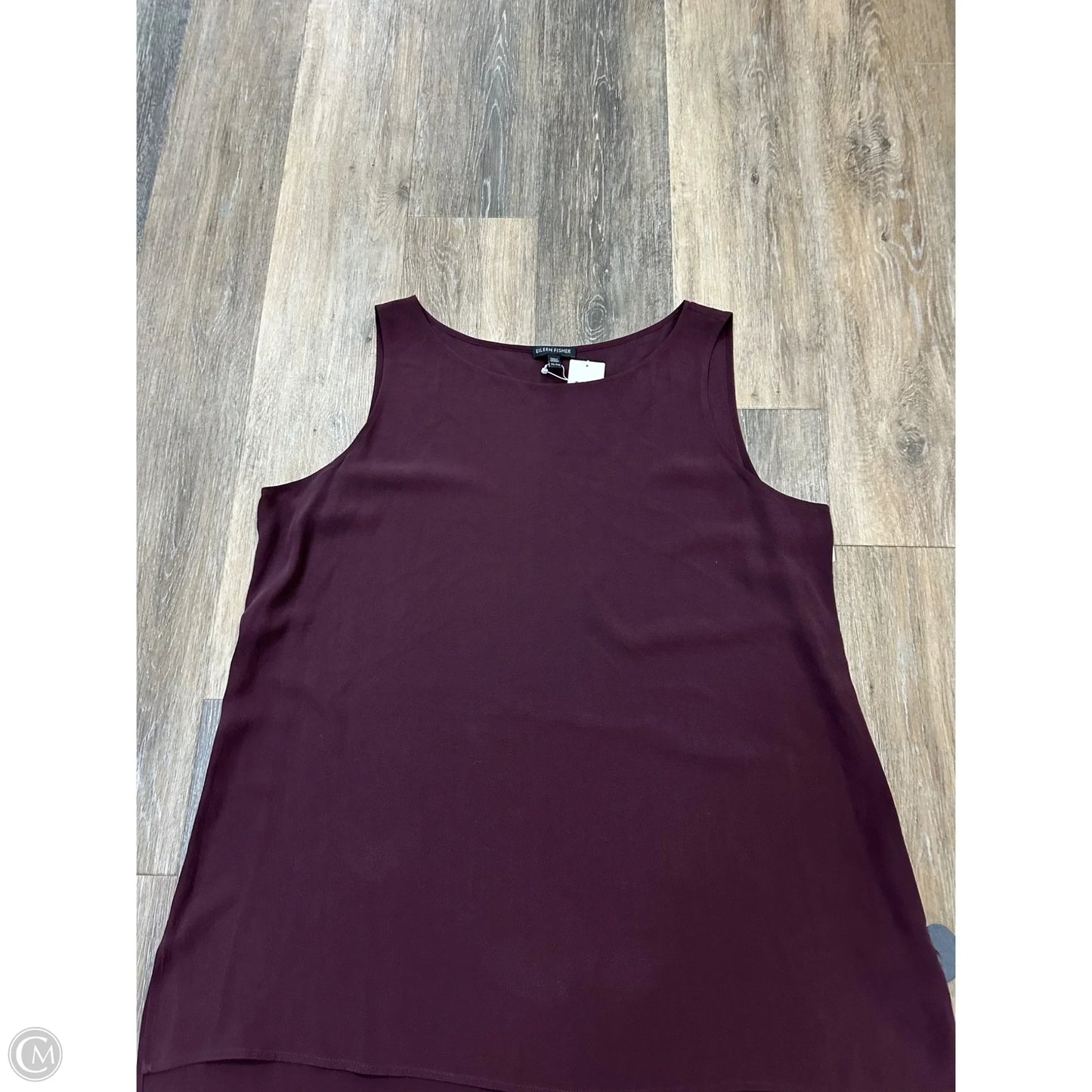 Top Sleeveless By Eileen Fisher In Maroon, Size: Xl