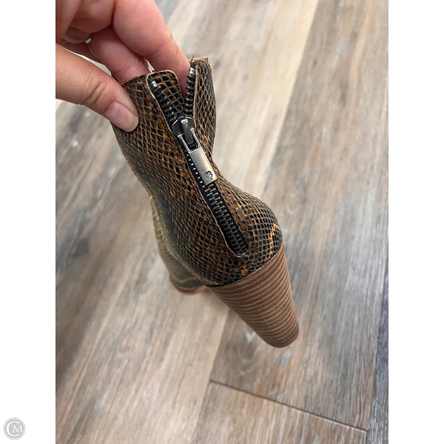 Boots Ankle Heels By Lucky Brand In Snakeskin Print, Size: 9