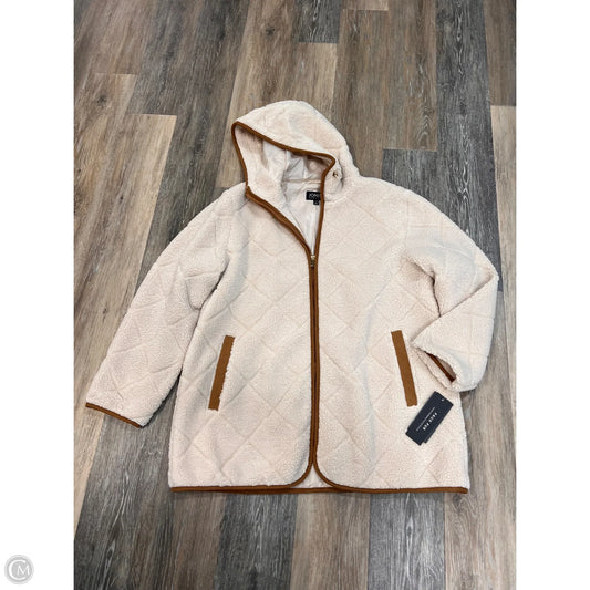 -Jacket Faux Fur & Sherpa By Jones New York In Cream, Size: Xl