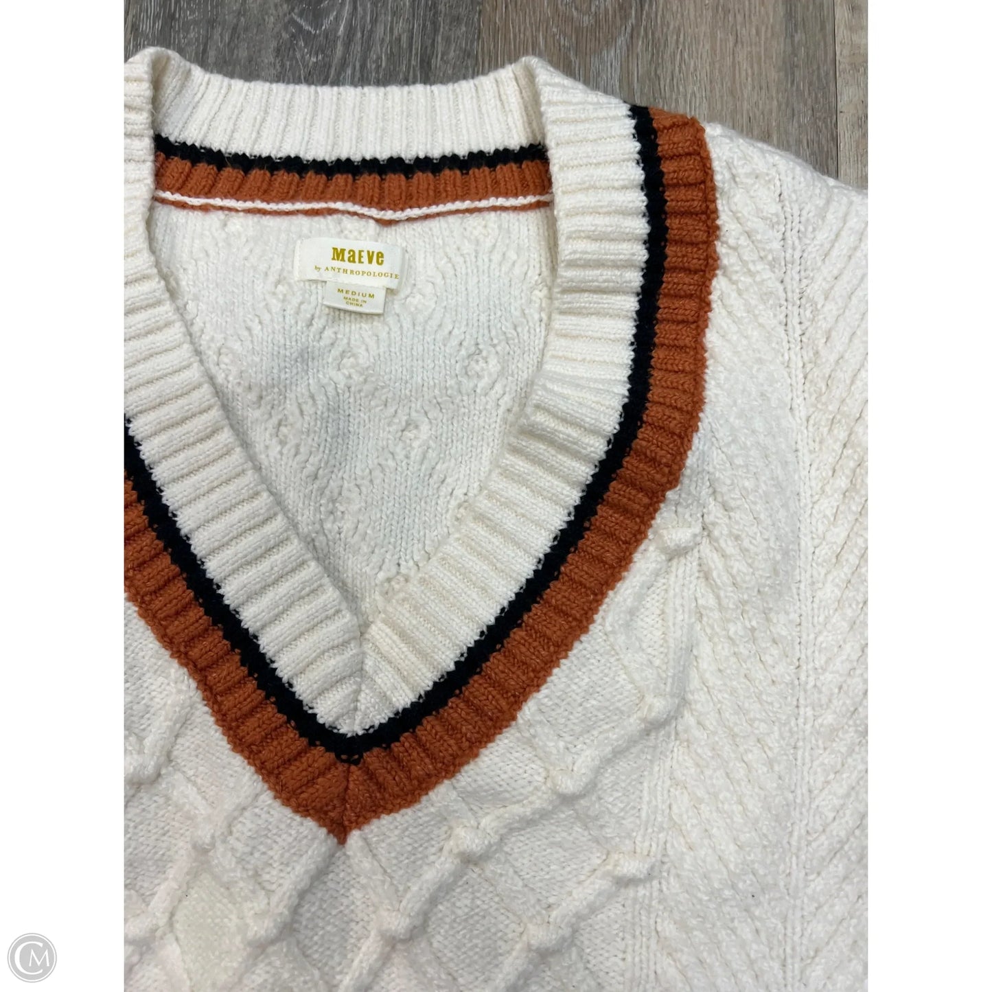 Vest Sweater By Maeve In Multi-colored, Size: M