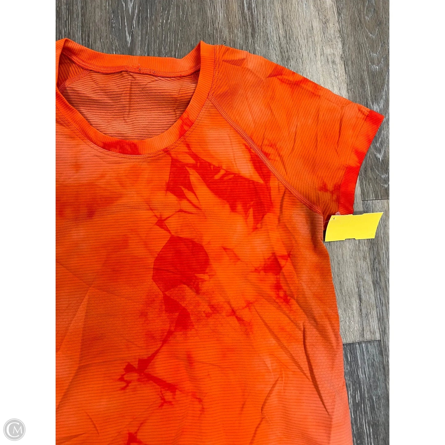 Athletic Top Short Sleeve By Lululemon In Orange, Size: 8