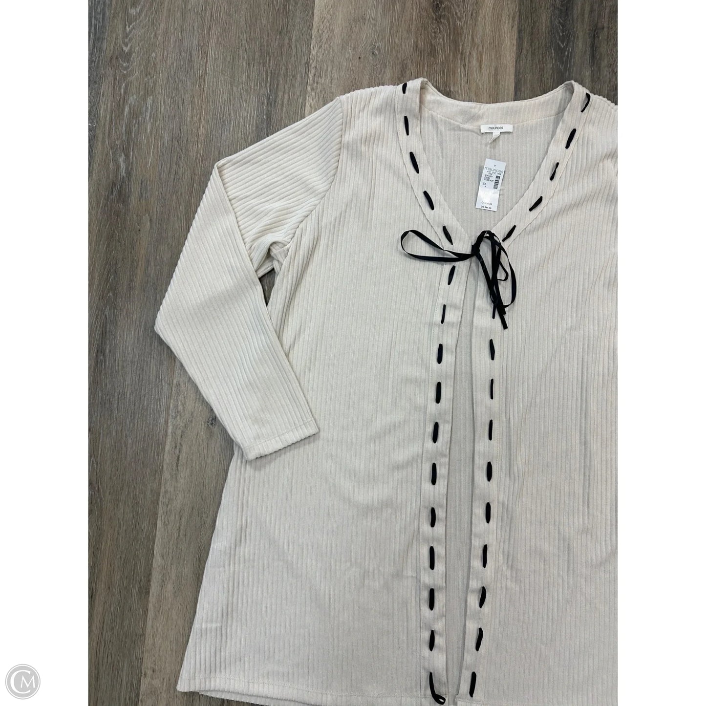 Sweater Cardigan By Maurices In Cream, Size: 2x