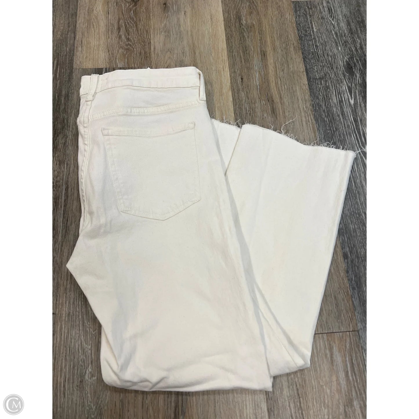 -Jeans Flared By Kut In Cream Denim, Size: 10