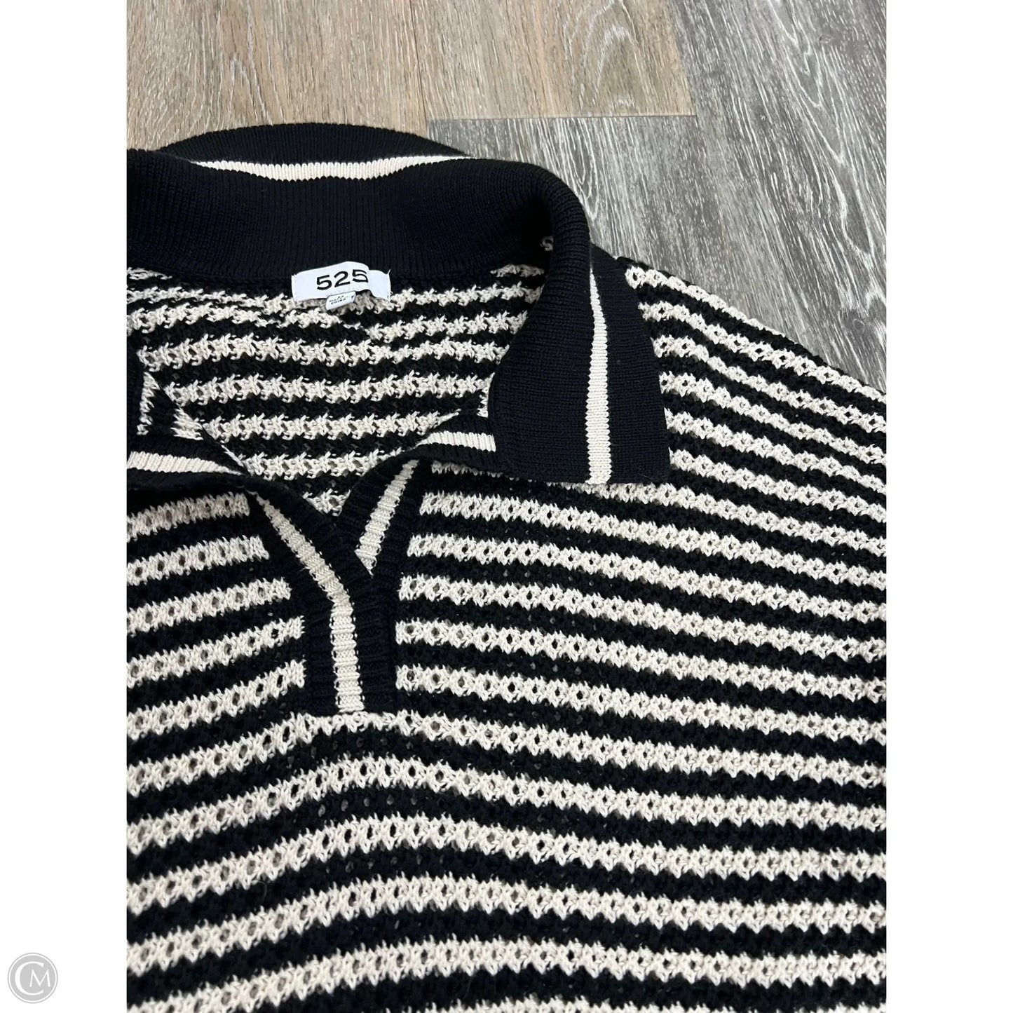 Sweater By 525 In Black & Cream, Size: M