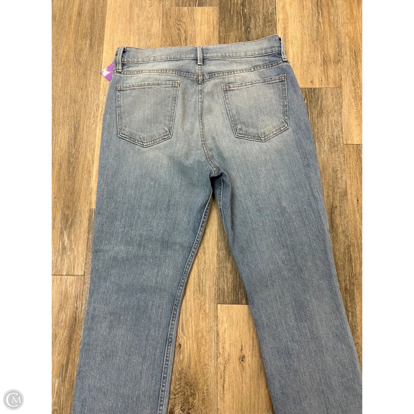 Jeans Straight By Frame In Blue Denim, Size: 14