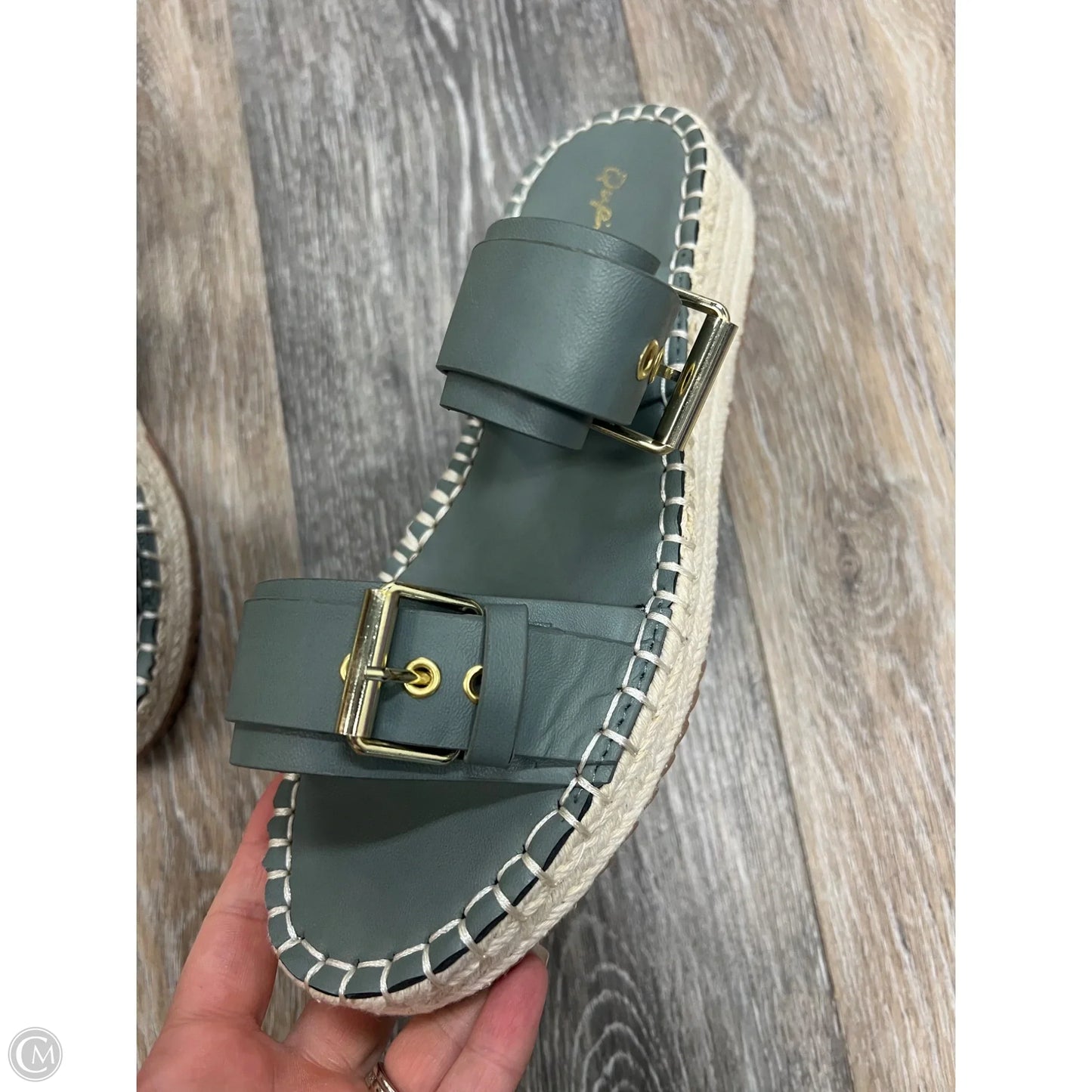 Sandals Heels Platform By Qupid In Green, Size: 7.5