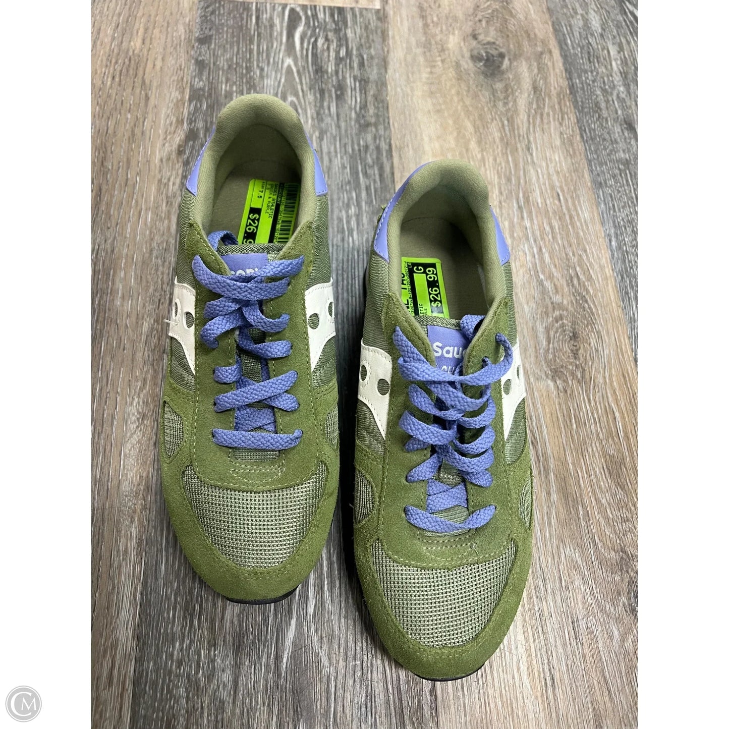 Shoes Athletic By Sacouny In Green & Purple, Size: 7.5