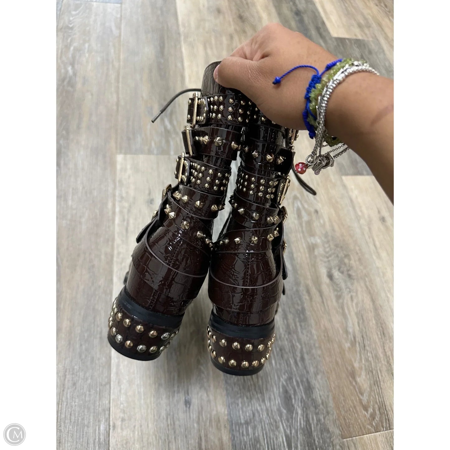 Boots Ankle Heels By Azalea Wang In Maroon, Size: 8