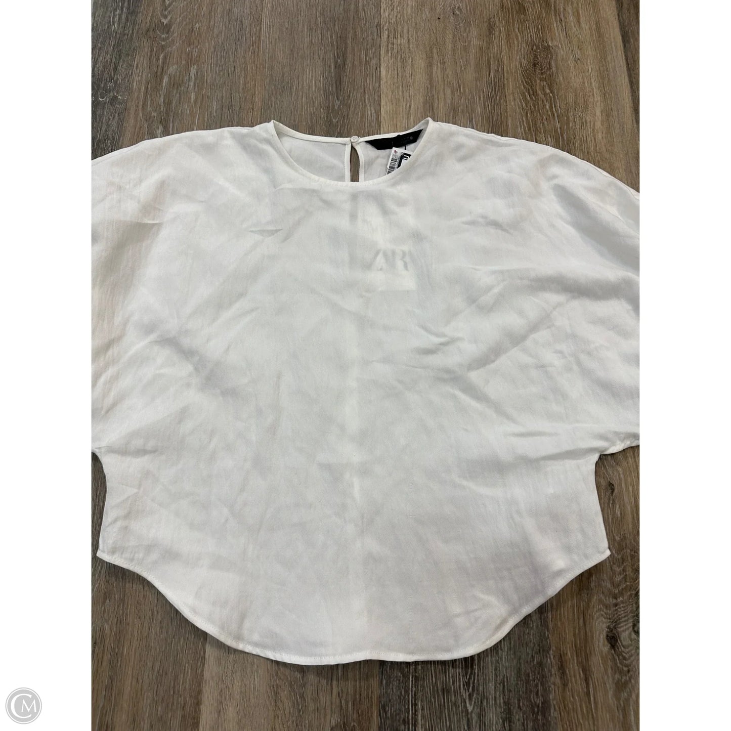 Blouse Short Sleeve By Zara In White, Size: S
