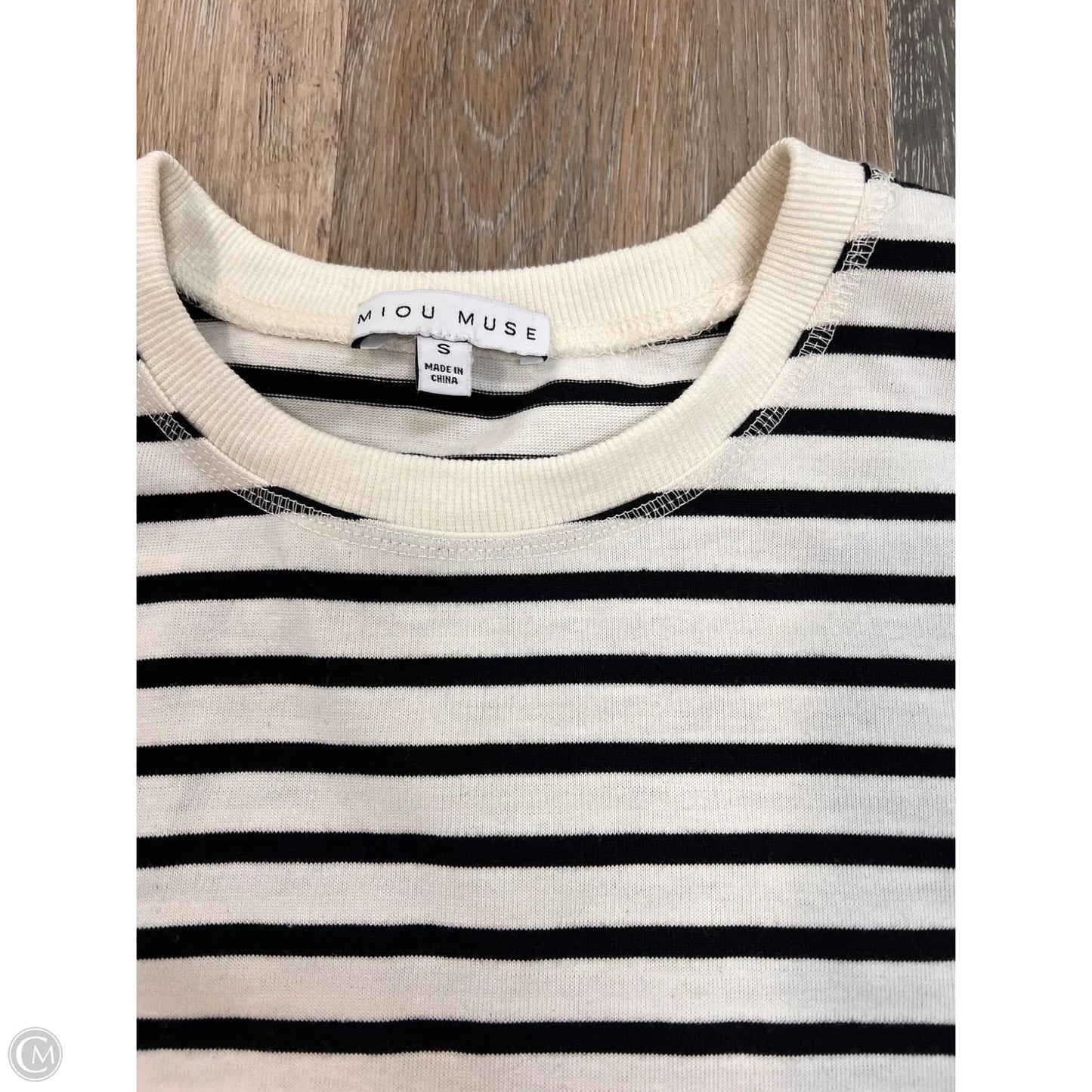 Top Sleeveless By Miou Muse In Black & White, Size: S