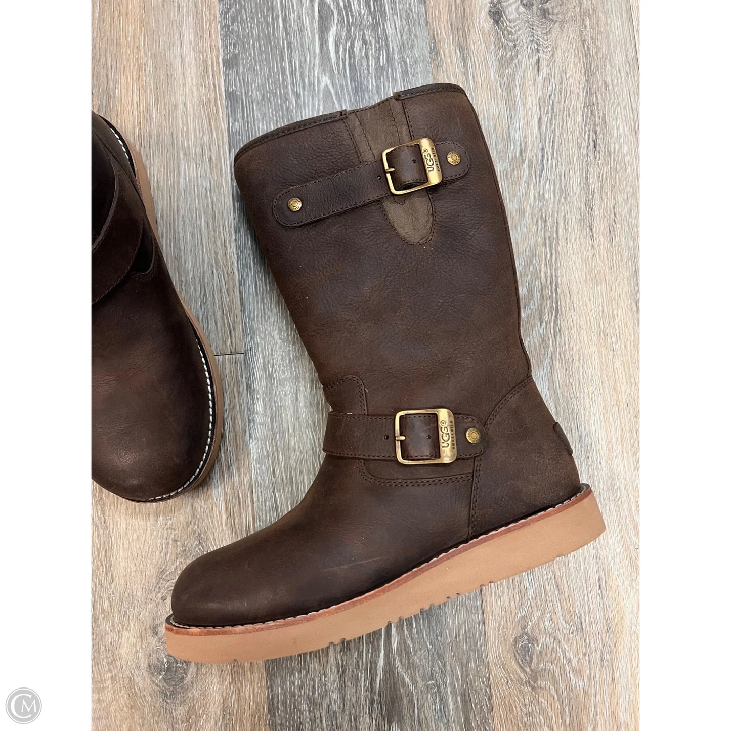 Boots Designer By Ugg In Brown, Size: 7