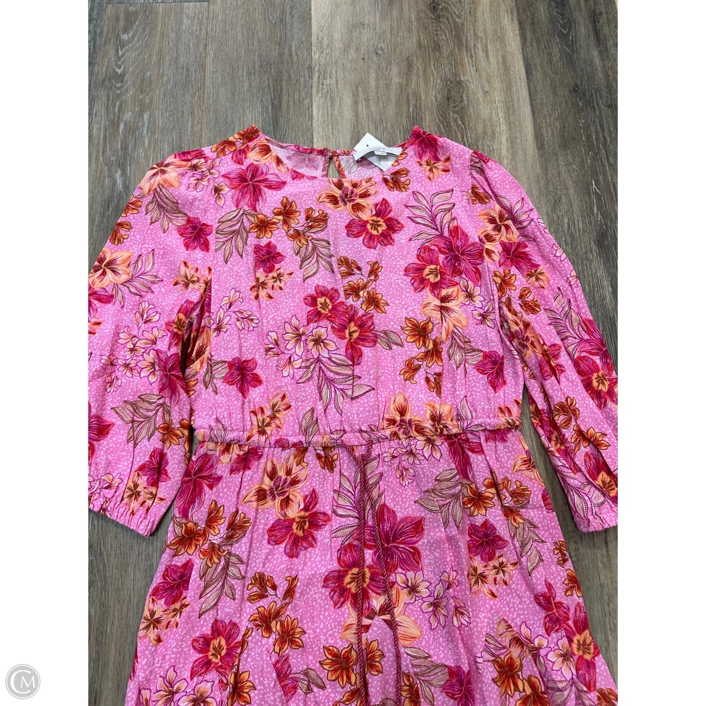 Dress Party Midi By Loft In Pink, Size: M