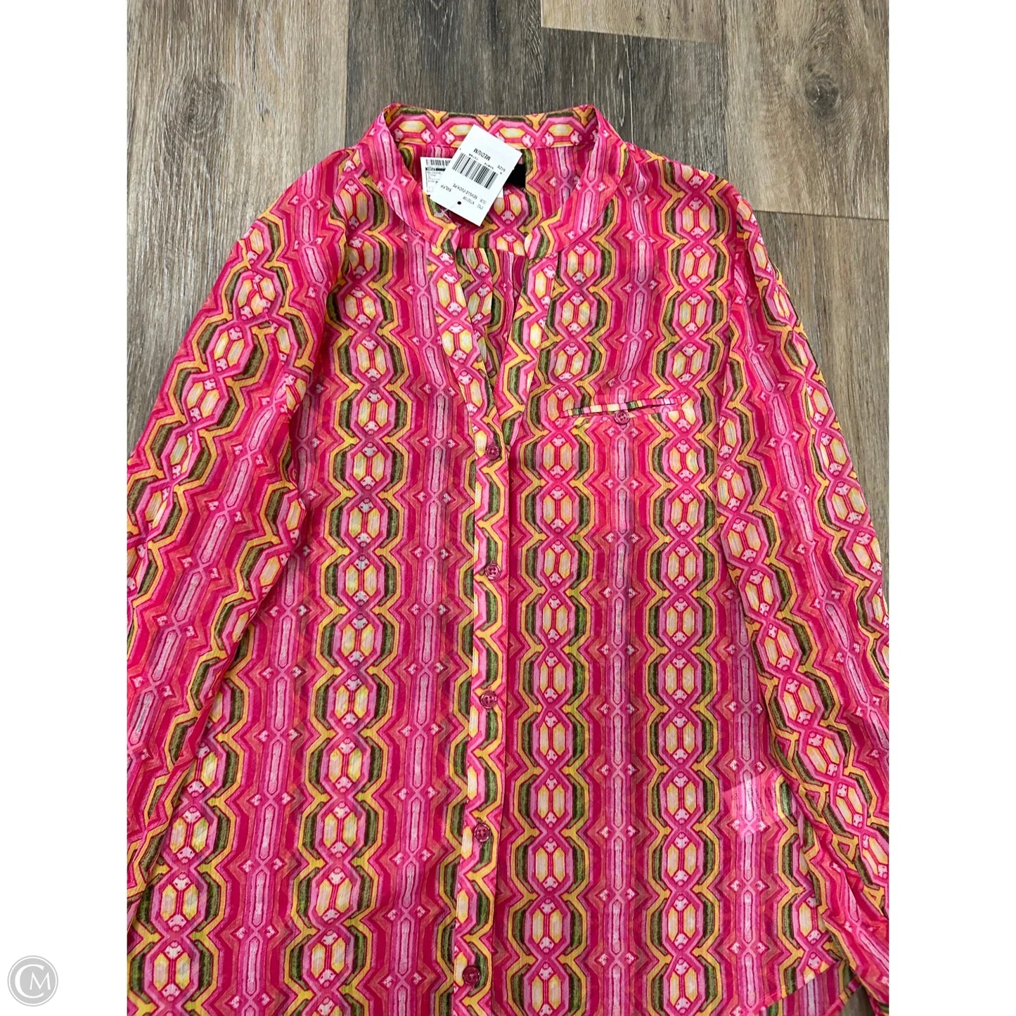 Blouse Long Sleeve By Kut In Pink, Size: M